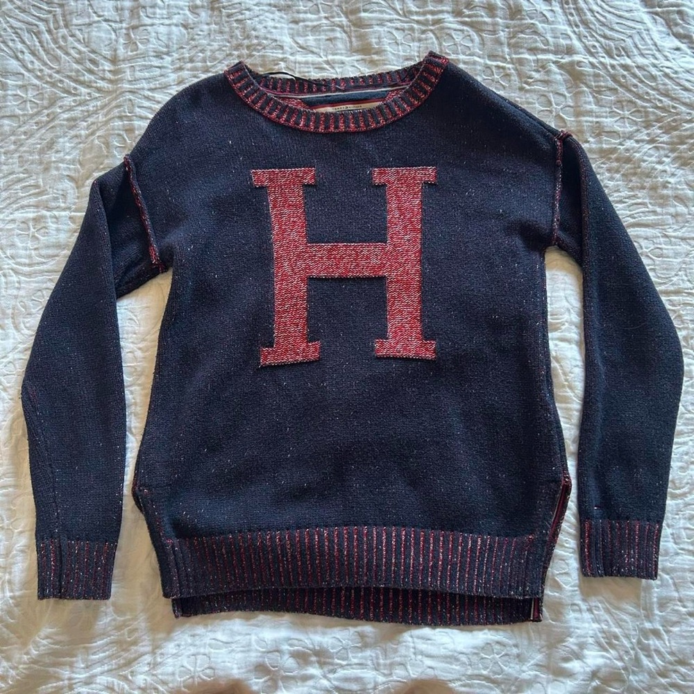 Tommy Hilfiger Red and Black Knit Sweater